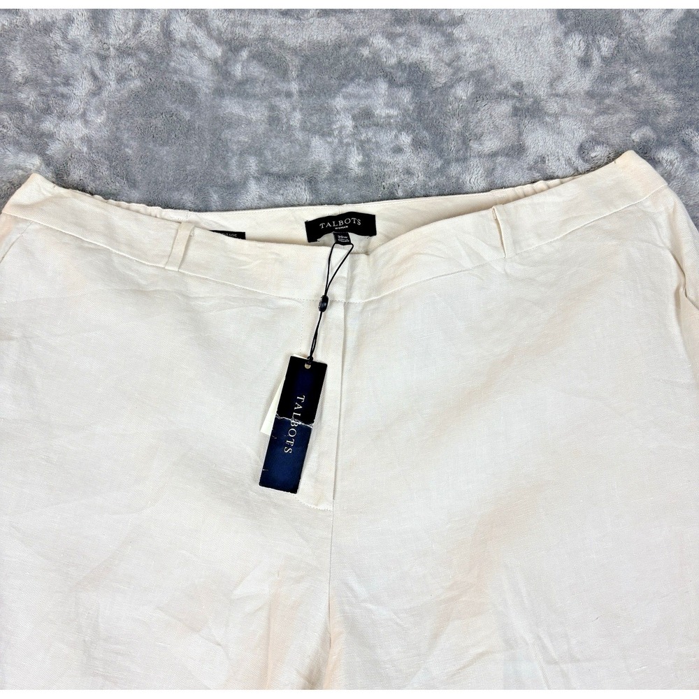 Talbots Woman‎ Womens Linen Pants Straight Leg Lightweight Classic Fit Beige 20W - Picture 3 of 13